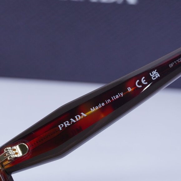 Prada PRB04V 22A1O1 Cat Eye Eyeglasses - Poppy Havana Bordeaux 51mm - Picture 4 of 10